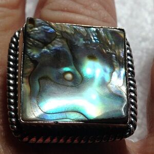 Elegant Silver Abalone Ring
